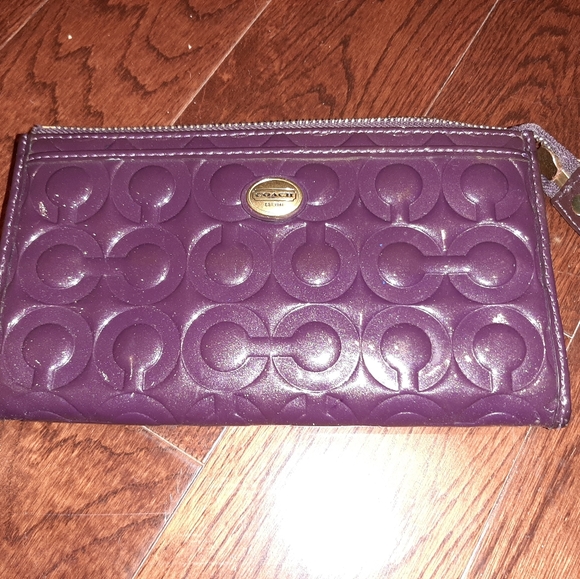 Coach Purple zip wallet